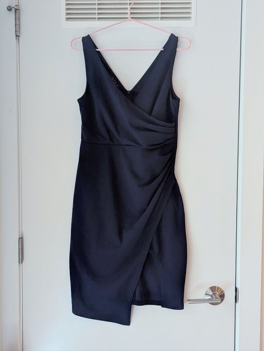 Classic Navy V-Neck Wrap Sleeveless Dress